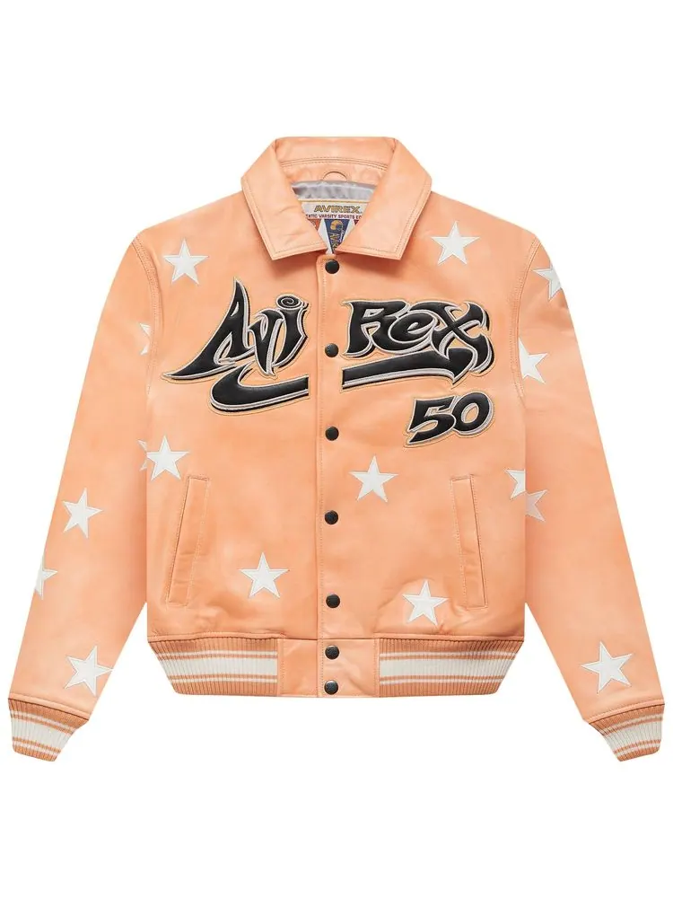 Куртка Hellstar A2 Leather Jacket 'Orange' — изображение 1 из 3, оранжевый