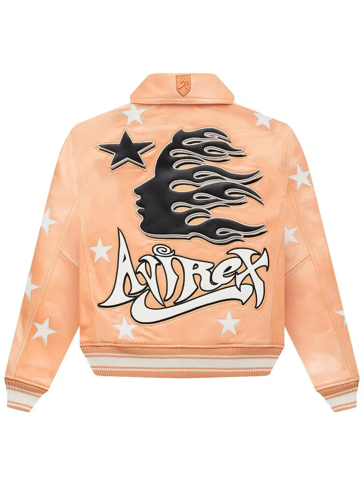 Куртка Hellstar A2 Leather Jacket 'Orange' — изображение 2 из 3, оранжевый