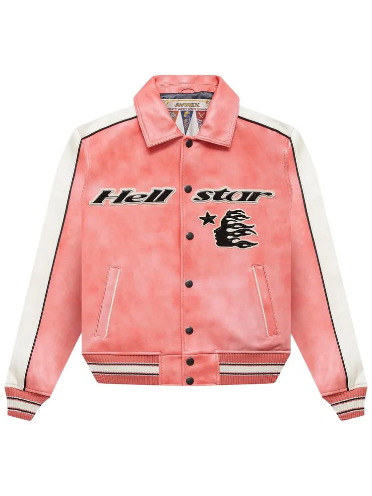 Куртка Hellstar All Star Leather Jacket 'Red' — изображение 1 из 3, красный
