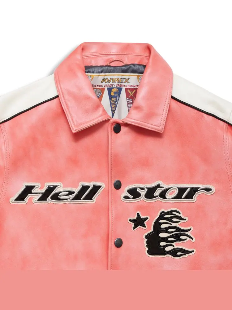 Куртка Hellstar All Star Leather Jacket 'Red' — изображение 3 из 3, красный