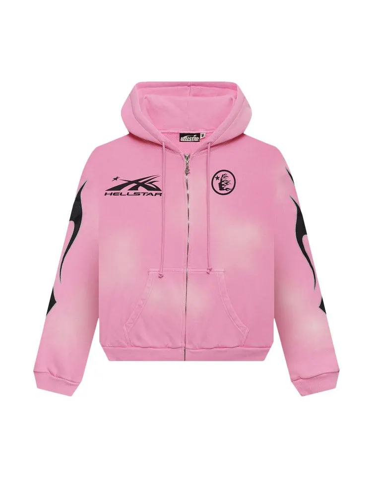 Толстовка Hellstar x Complex Sports Flame Zip-Up — изображение 1 из 2, розовый