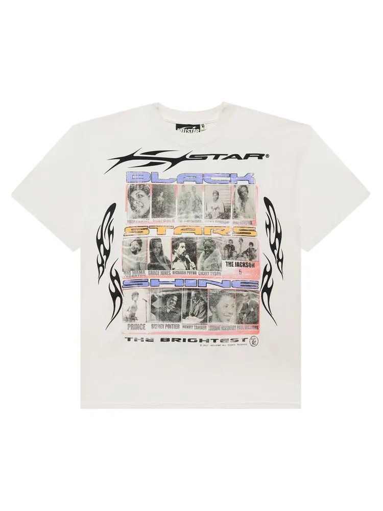 Футболка Hellstar Black Stars T-Shirt 'White' — изображение 1 из 2, белый