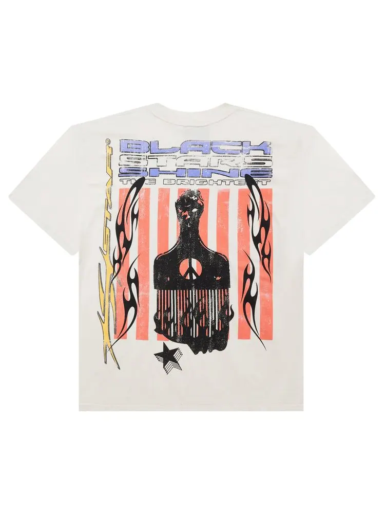 Футболка Hellstar Black Stars T-Shirt 'White' — изображение 2 из 2, белый