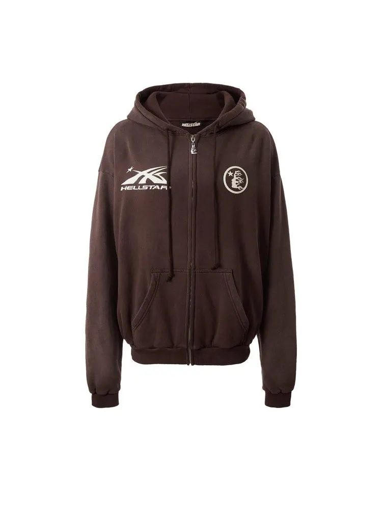Толстовка Hellstar Hs Logo Zip-Up — изображение 1 из 2, коричневый