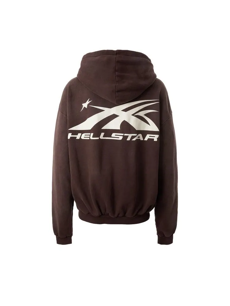 Толстовка Hellstar Hs Logo Zip-Up — изображение 2 из 2, коричневый