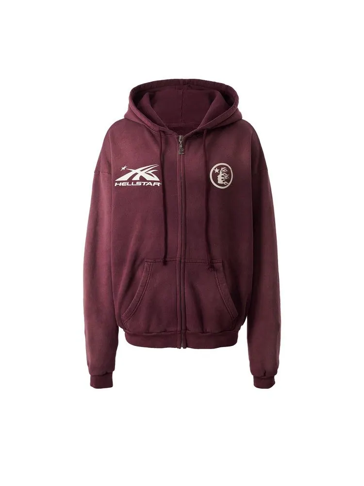 Толстовка Hellstar Hs Logo Zip-Up — изображение 1 из 2, бордовый