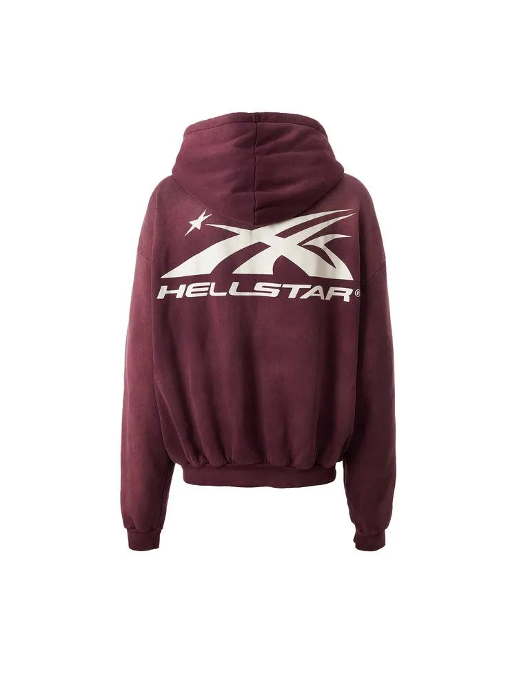 Толстовка Hellstar Hs Logo Zip-Up — изображение 2 из 2, бордовый