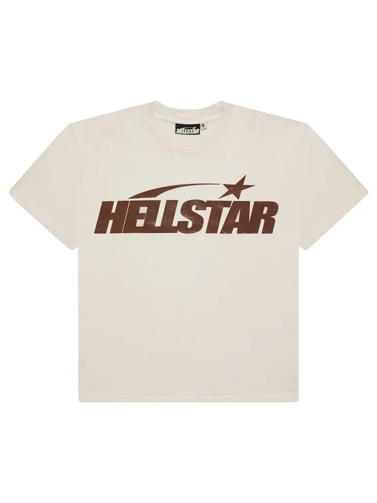 Футболка Hellstar Classic T-Shirt (Gel Print) — изображение 1 из 2, белый/коричневый