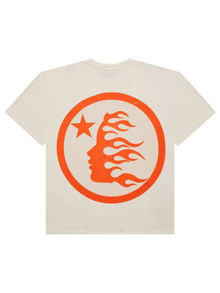 Футболка Hellstar Classic T-Shirt (Gel Print) — изображение 2 из 2, белый/оранжевый
