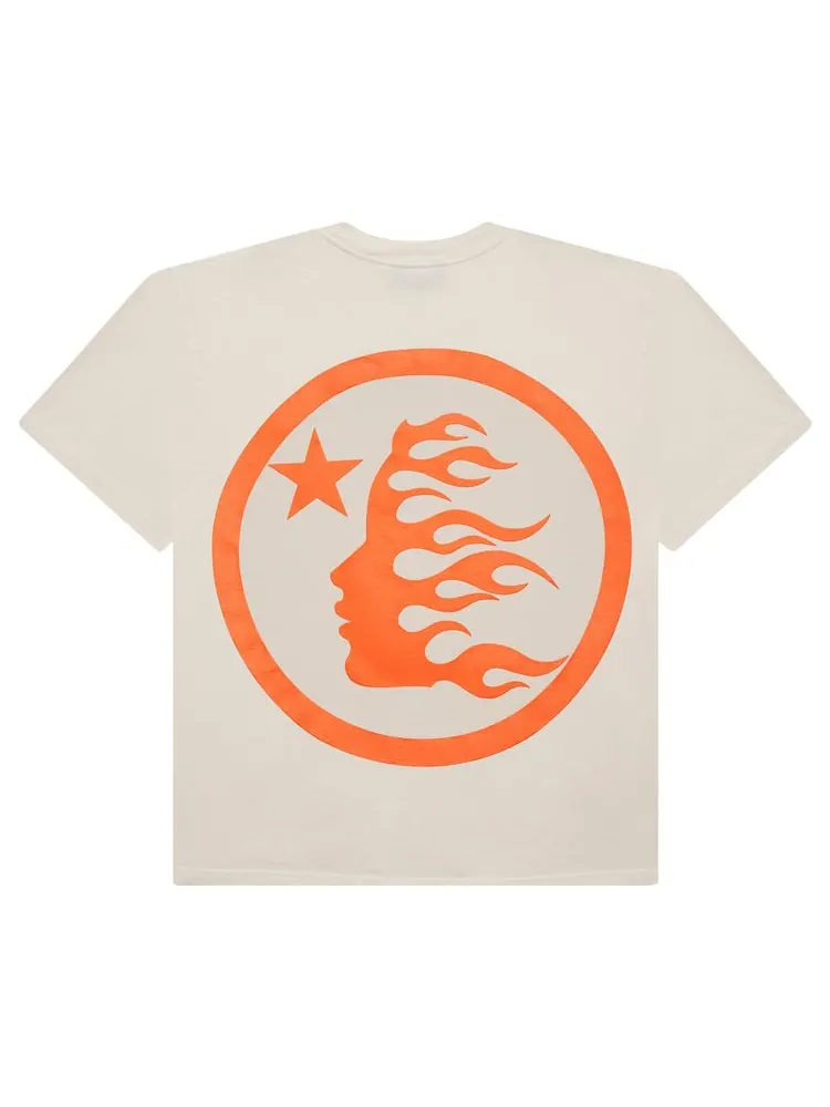 Футболка Hellstar Classic T-Shirt (Regular Print) 'White/Orange' — изображение 2 из 2, белый/оранжевый