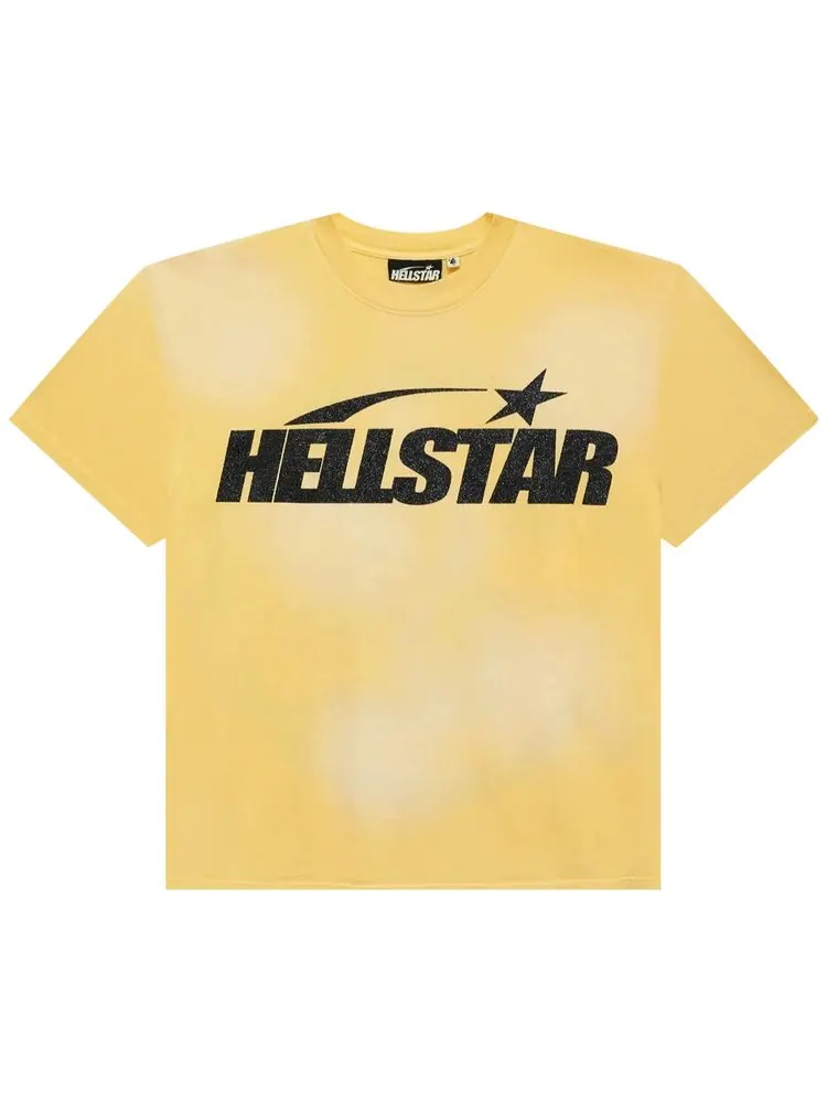 Футболка Hellstar Classic Black Glitter Logo T-Shirt 'Yellow' — изображение 1 из 2, желтый