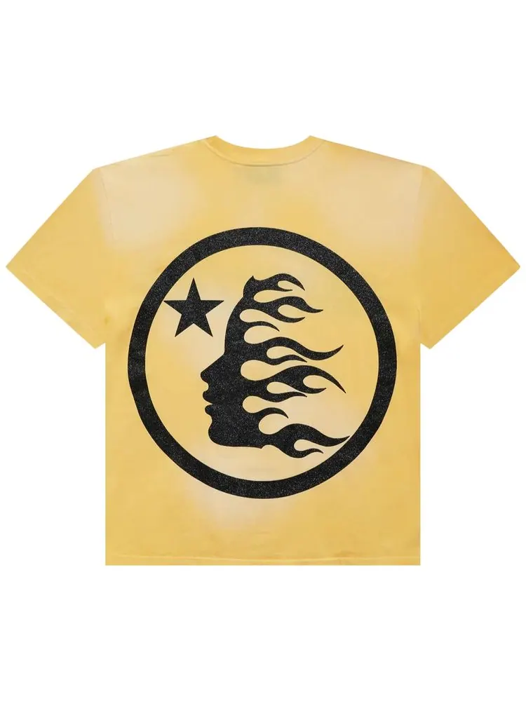 Футболка Hellstar Classic Black Glitter Logo T-Shirt 'Yellow' — изображение 2 из 2, желтый