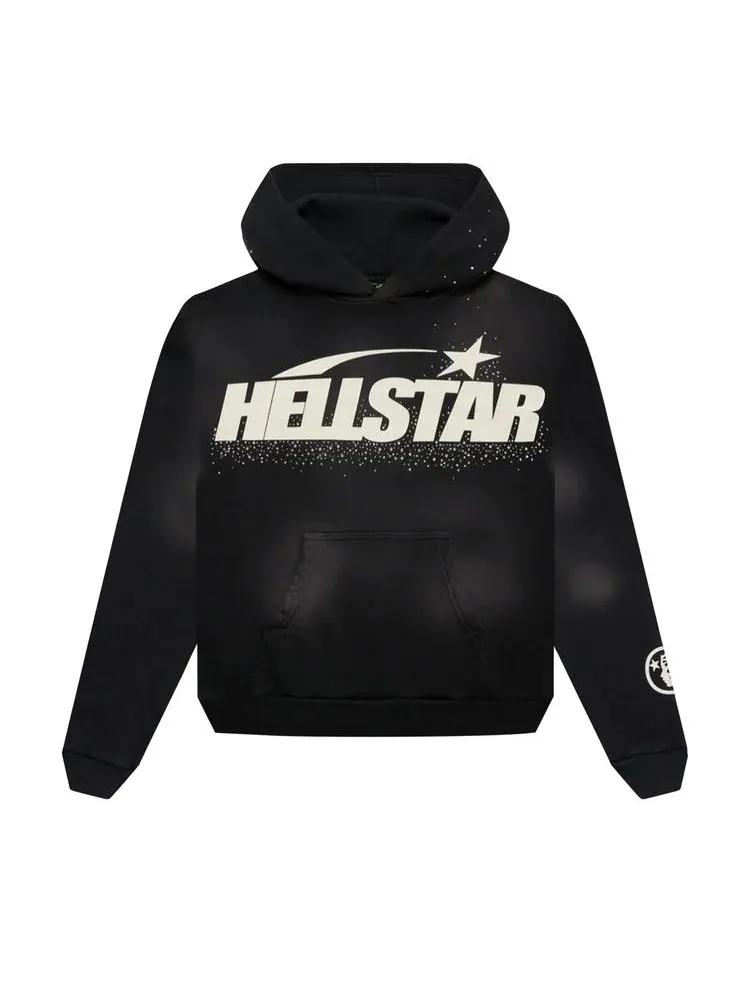 Худи Hellstar Uniform Glitter Hoodie 'Black' — изображение 1 из 1, черный