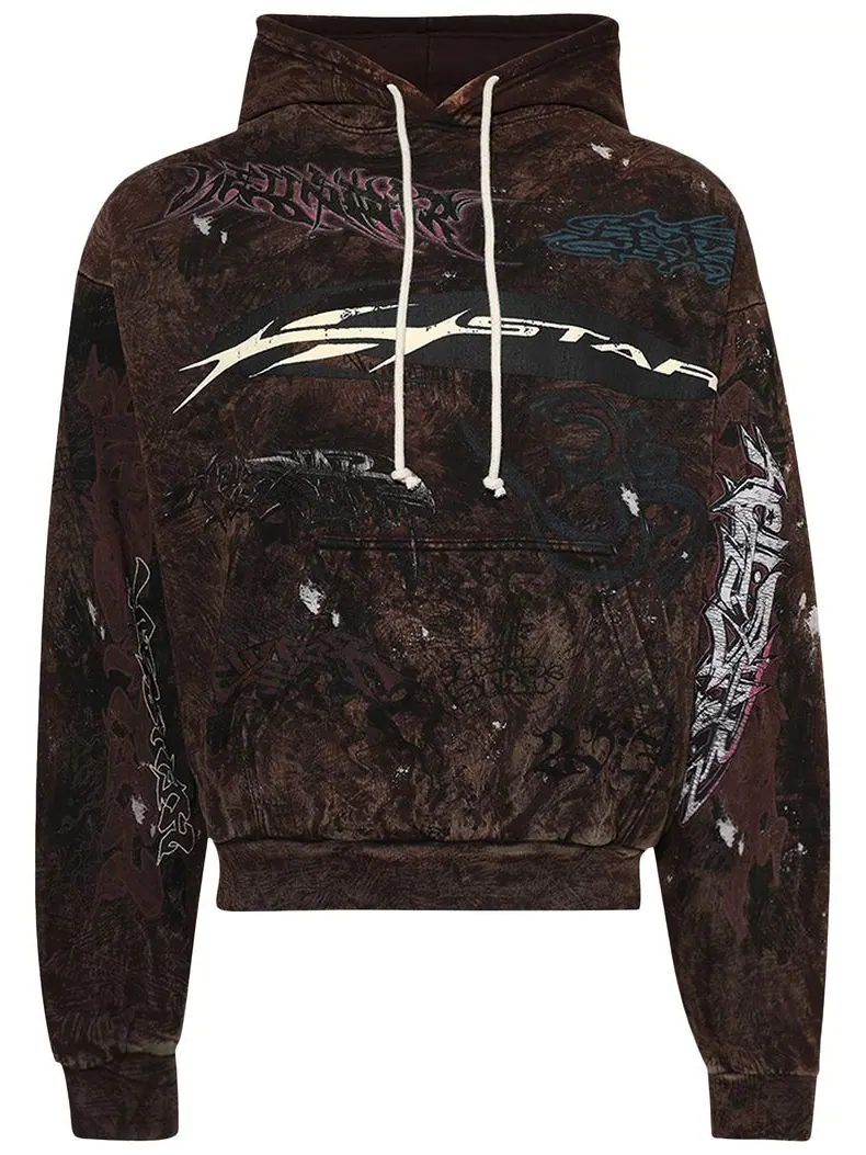 Худи Hellstar Graffiti Hoodie 'Brown' — изображение 1 из 2, коричневый