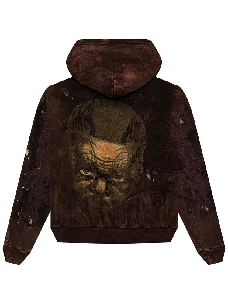 Худи Hellstar Graffiti Hoodie 'Brown' — изображение 2 из 2, коричневый