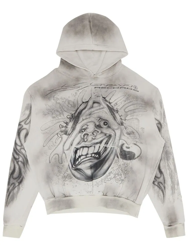 Худи Hellstar HStar Records Hoodie 'White' — изображение 1 из 3, белый