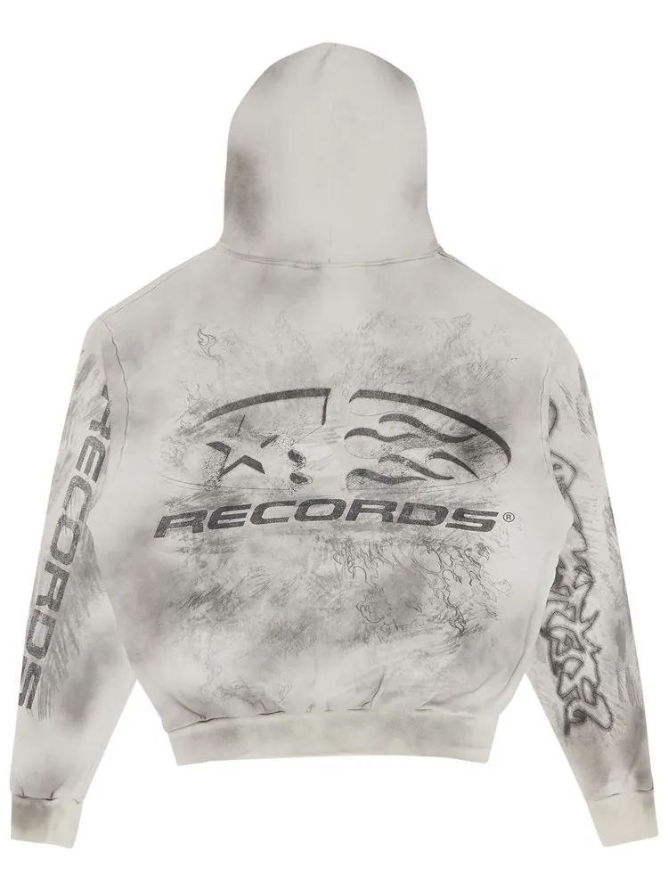 Худи Hellstar HStar Records Hoodie 'White' — изображение 2 из 3, белый