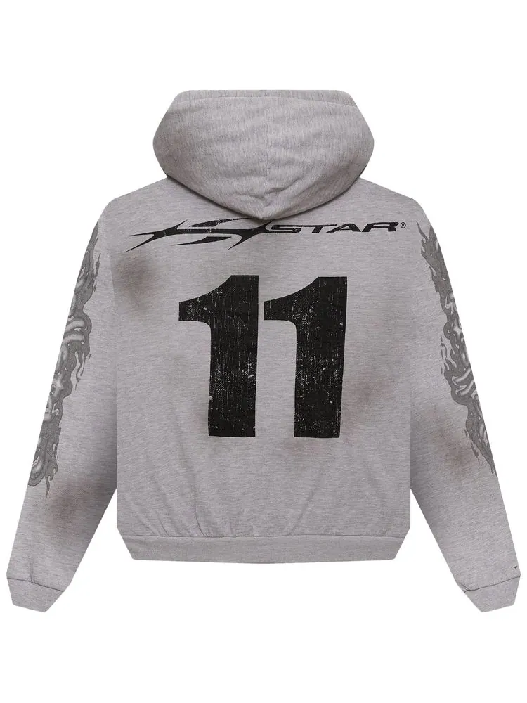 Худи Hellstar Yoga Zip-Up Hoodie 'Grey' — изображение 2 из 2, серый