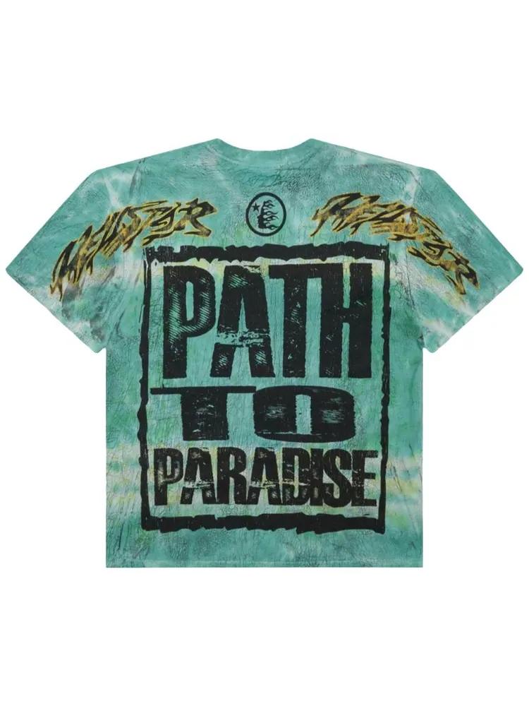 Футболка Hellstar Rasta Skull Tye-Dye T-Shirt 'Green' — изображение 2 из 2, зеленый