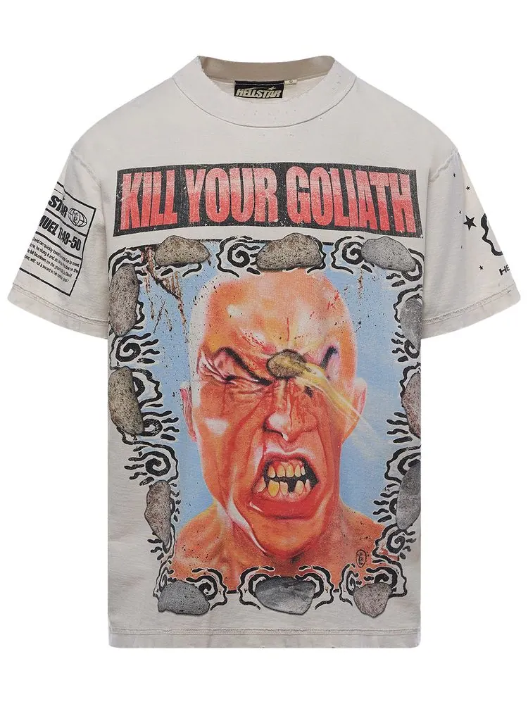 Футболка Hellstar Kill Your Goliath T-Shirt 'White' — изображение 1 из 2, белый