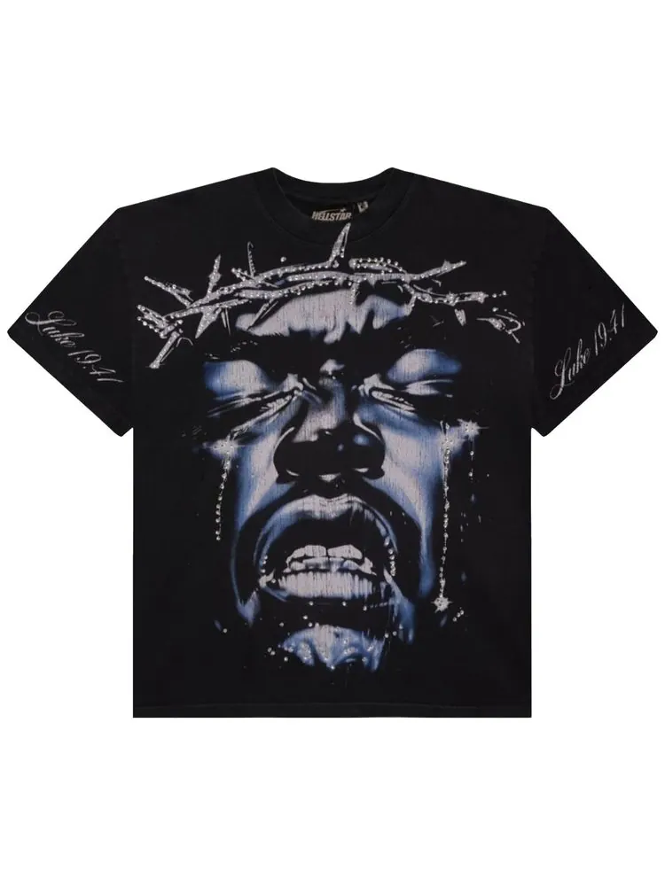 Футболка Hellstar Jesus Wept T-Shirt 'Black' — изображение 1 из 2, черный