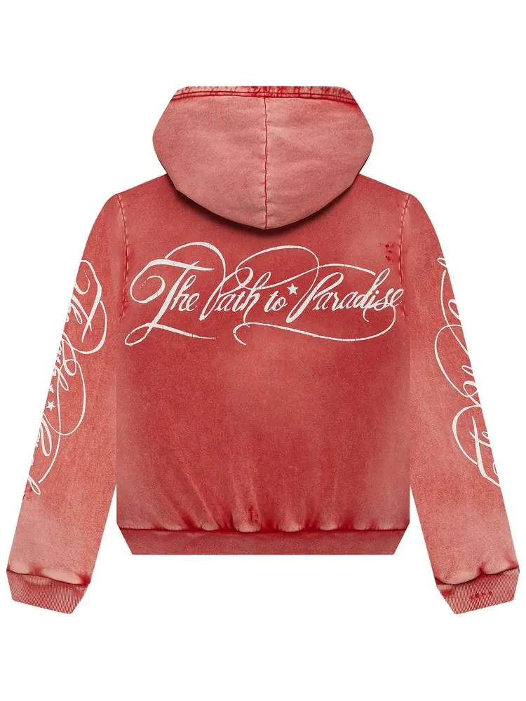 Худи Hellstar Path To Paradise Zip-Up Hoodie 'Red' — изображение 2 из 2, красный