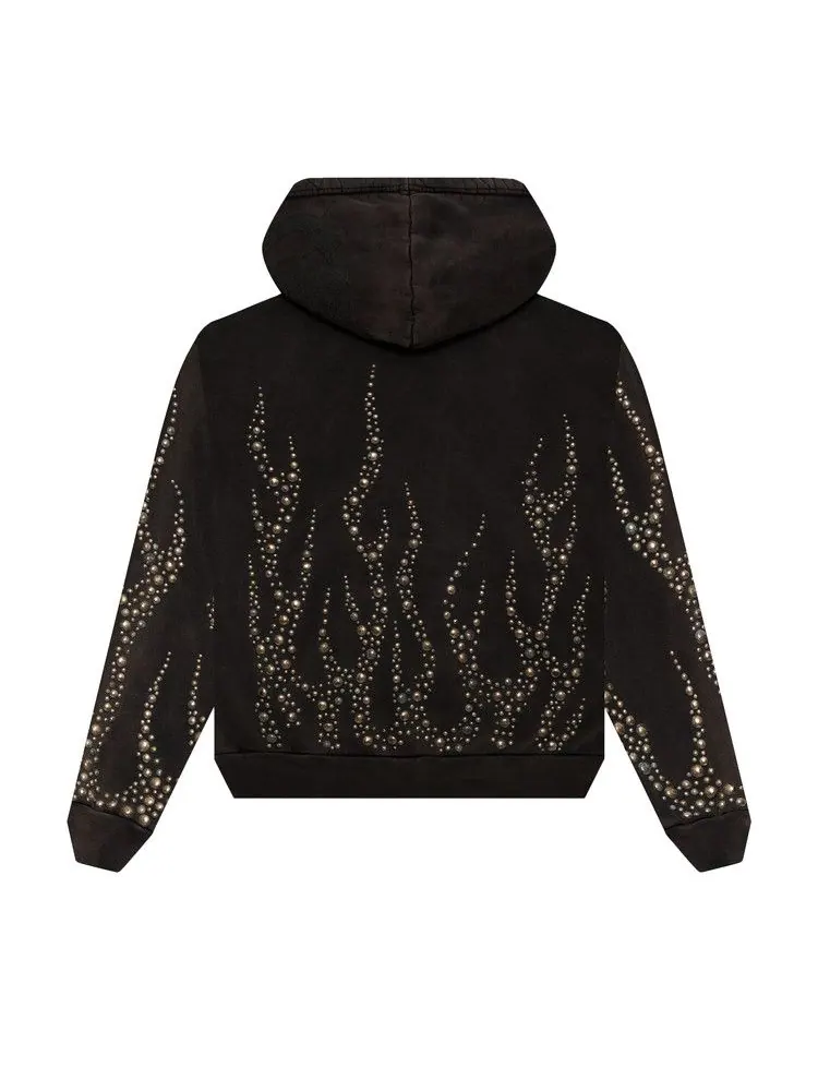 Худи Hellstar Studded Flame Zip-Up Hoodie — изображение 2 из 2, черный