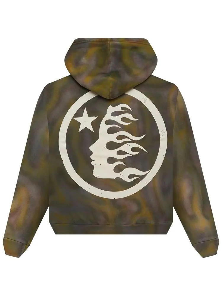 Худи Hellstar Classic Logo Airbrush Zip-Up Hoodie 'Green' — изображение 2 из 2, зеленый