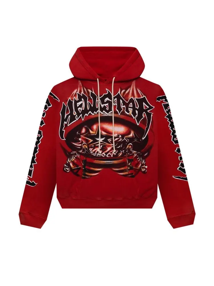 Худи Hellstar Halloween Skeleton Airbrushed Hoodie Red — изображение 1 из 2, красный