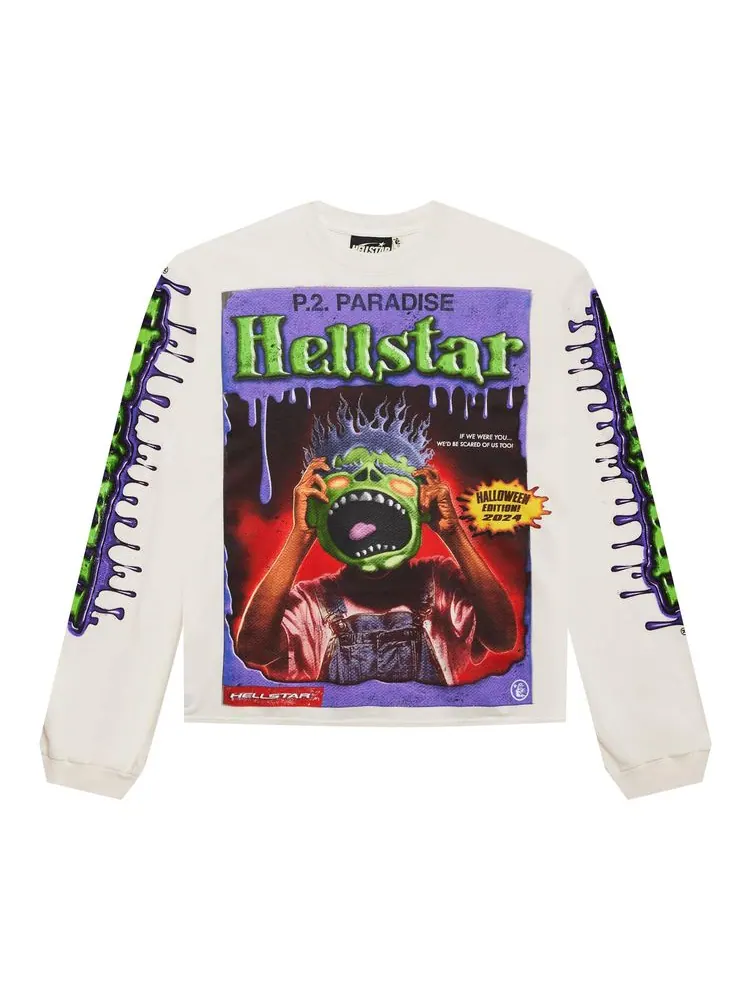 Лонгслив Hellstar Horror Book Long-Sleeve 'White' — изображение 1 из 2, белый