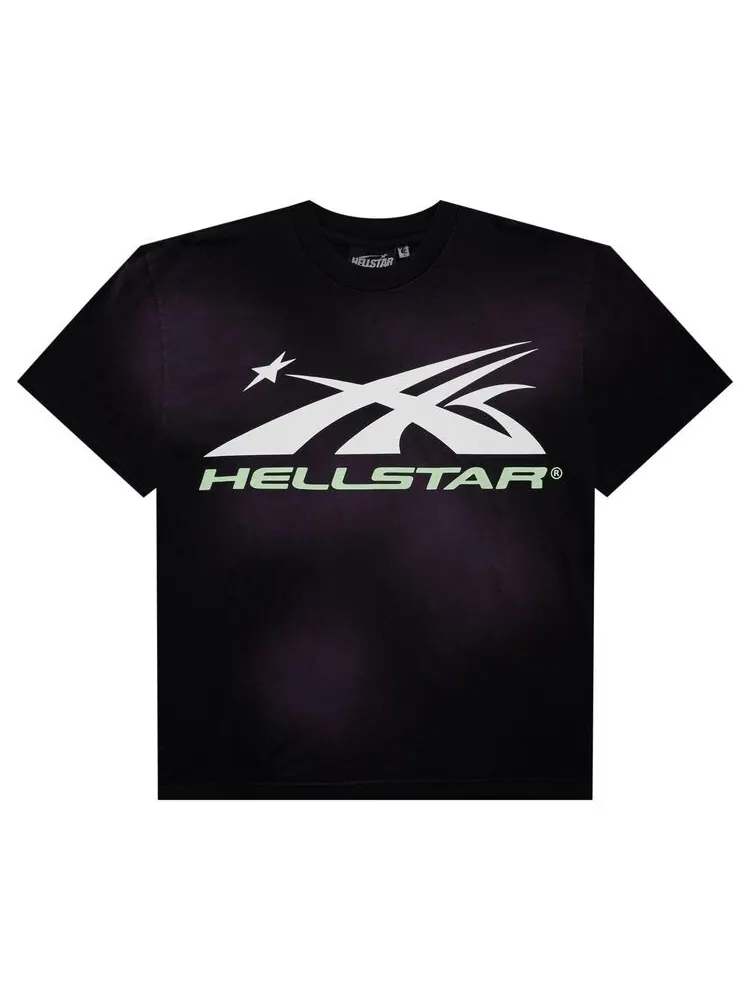 Футболка Hellstar Glow in the Dark Sports Logo T-Shirt Purple — изображение 1 из 2, фиолетовый