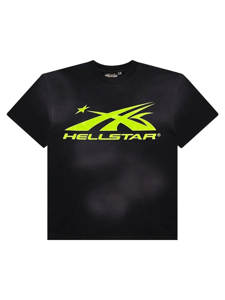 Футболка Hellstar Sports Core Gel Logo T-Shirt — изображение 1 из 2, черный/светлый зеленый