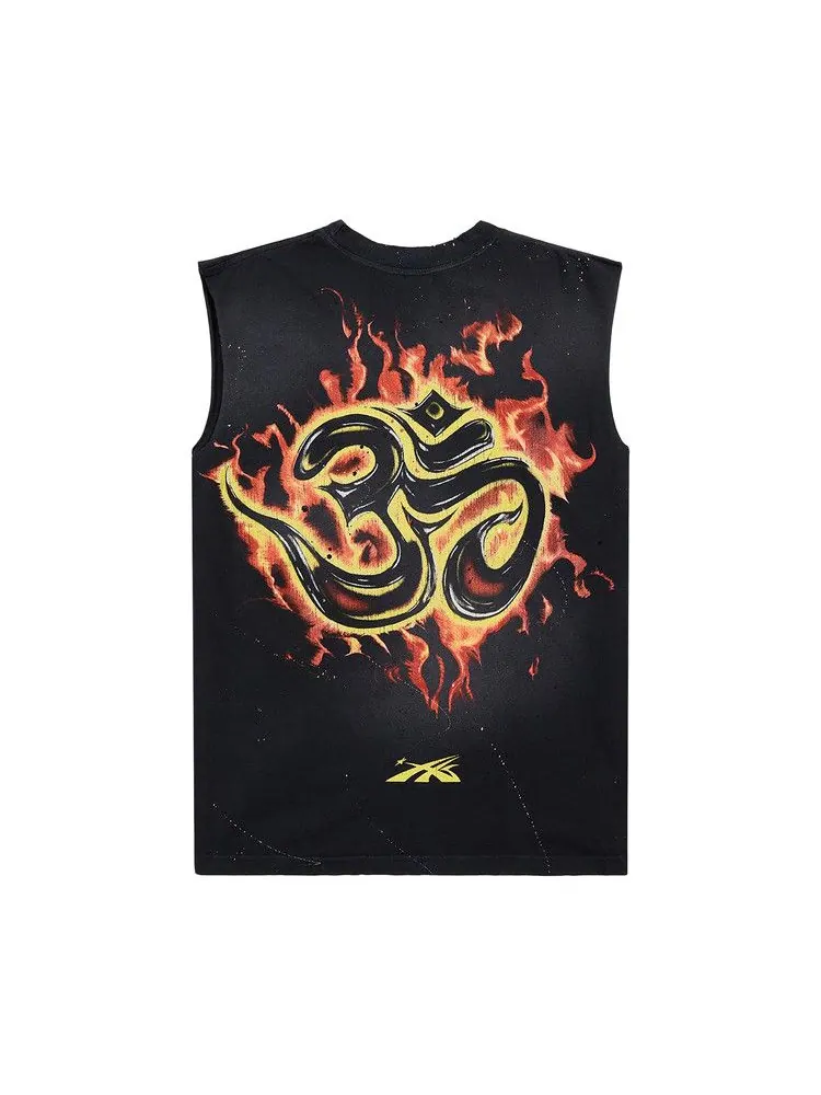 Футболка Hellstar Inner Peace Skeleton Sleeveless T-Shirt 'Black' — изображение 2 из 2, черный