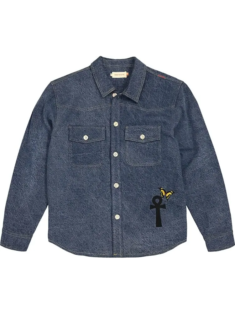 Куртка Honor The Gift Denim Varsity Jacket 'Blue' — синий