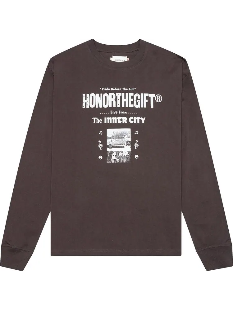 Лонгслив Honor The Gift Stereo Long-Sleeve 'Black' — черный