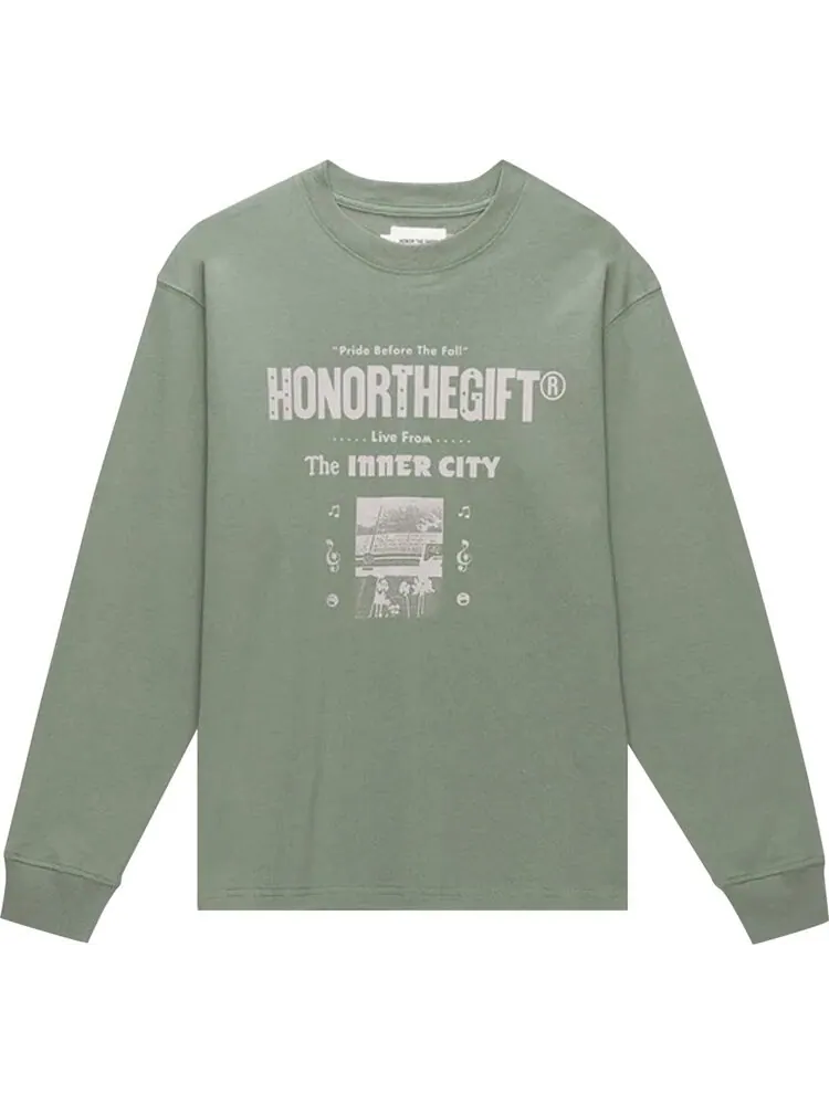 Лонгслив Honor The Gift Stereo Long-Sleeve 'Sage' — зеленый