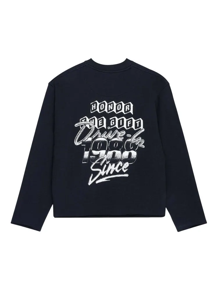 Топ Honor The Gift 1988 Drive In Long-Sleeve Crewneck 'Black' — изображение 2 из 3, черный