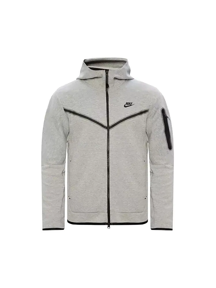 Худи Nike Tech Fleece Full-Zip Windrunner Hoodie Dark Grey Heather/Black — изображение 1 из 1, темный серый/черный