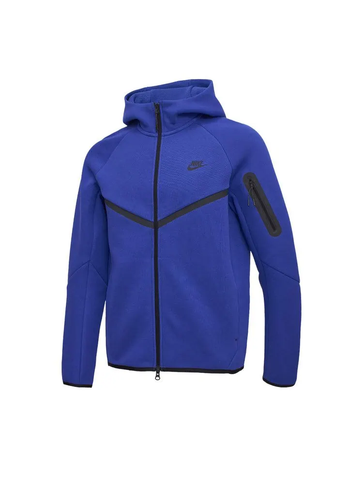 Топ Nike Sportswear Tech Fleece Windrunner 'Deep Night/Black' — изображение 1 из 2, синий