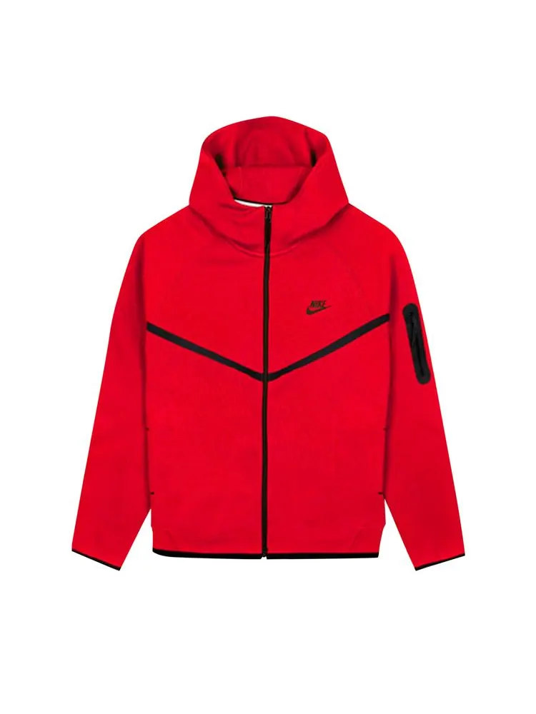 Худи Nike Tech Full Zip Windrunner Hoodie 'Gym Red/Black' — изображение 1 из 1, красный/черный