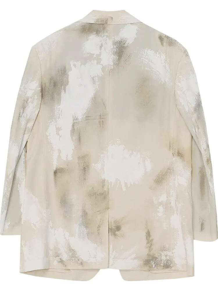 Куртка Yohji Yamamoto Classic Twill Printed Jacket 'Ivory' — изображение 2 из 2, бежевый