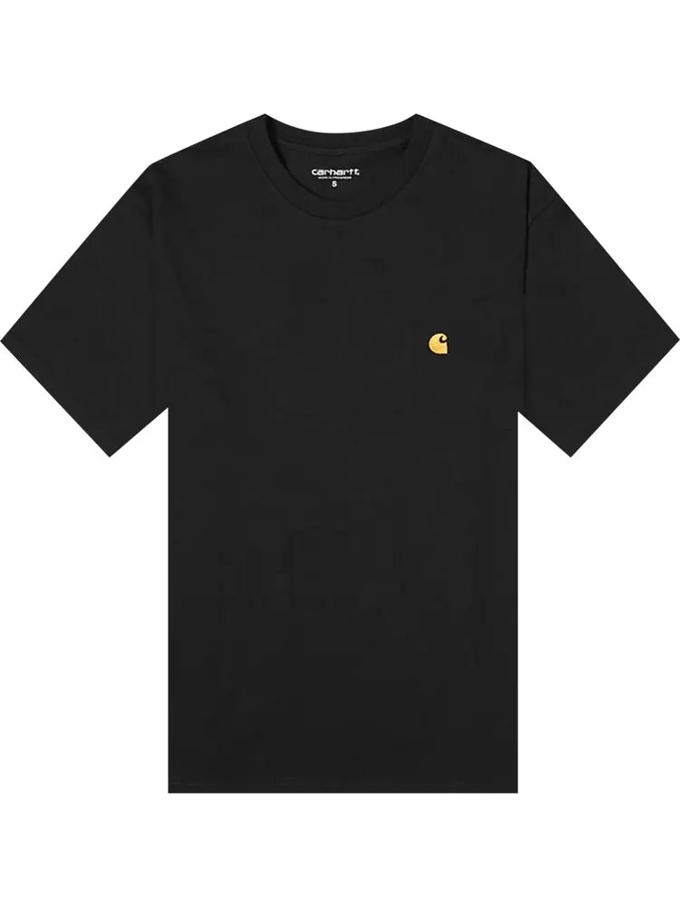 Футболка Carhartt WIP Short-Sleeve Chase T-Shirt 'Black/Gold'