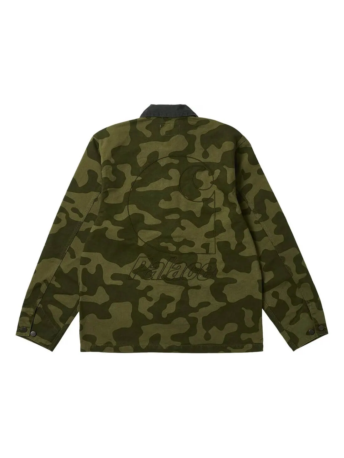 Куртка-рубашка Carhartt WIP x Palace Michigan Coat 'Dollar Green Camo' — изображение 2 из 4, зеленый