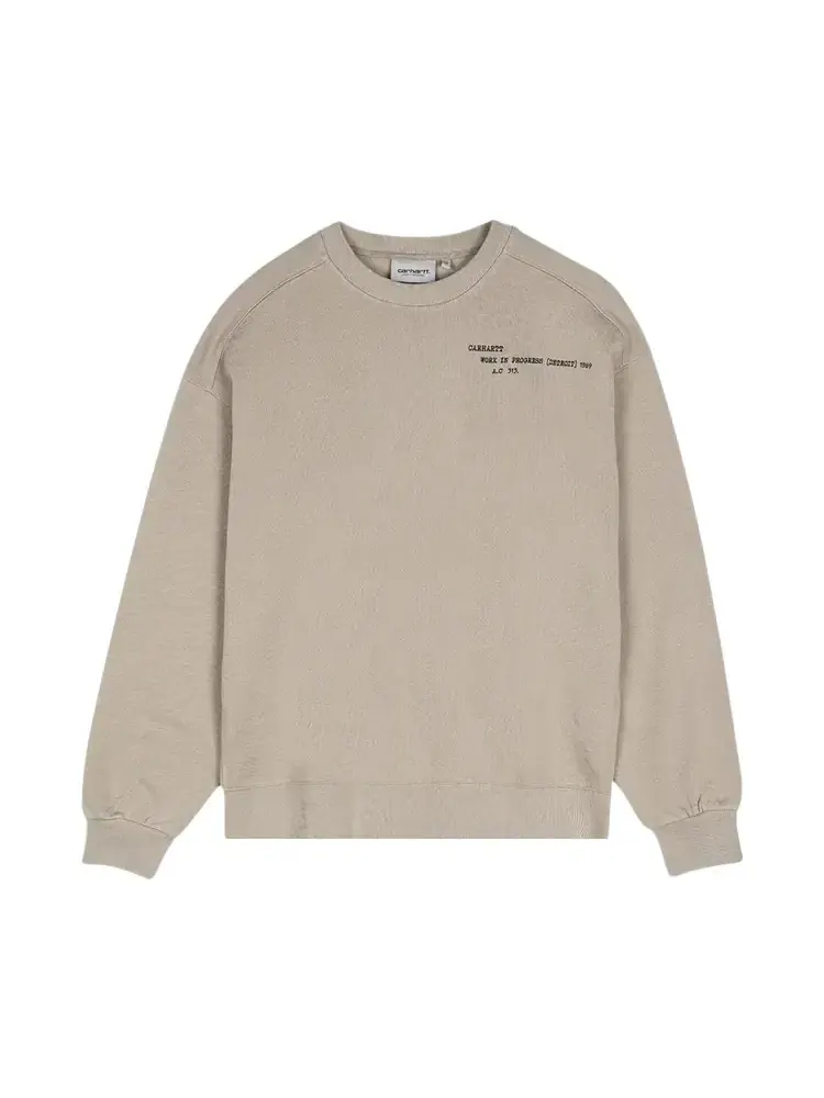 Толстовка Carhartt WIP Punched Sweatshirt — изображение 1 из 2, бежевый