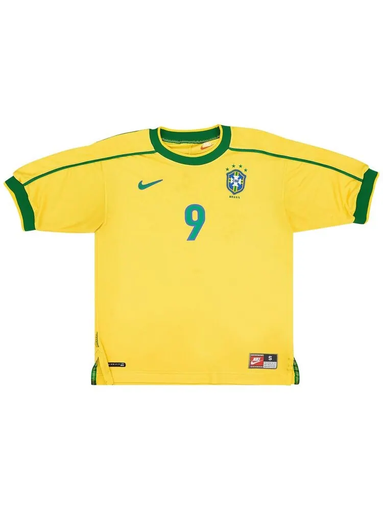 Джерси Nike Brazil 1998 Reissue Soccer Replica Jersey Varsity Maize/Pine Green/Lucky Green — изображение 1 из 2