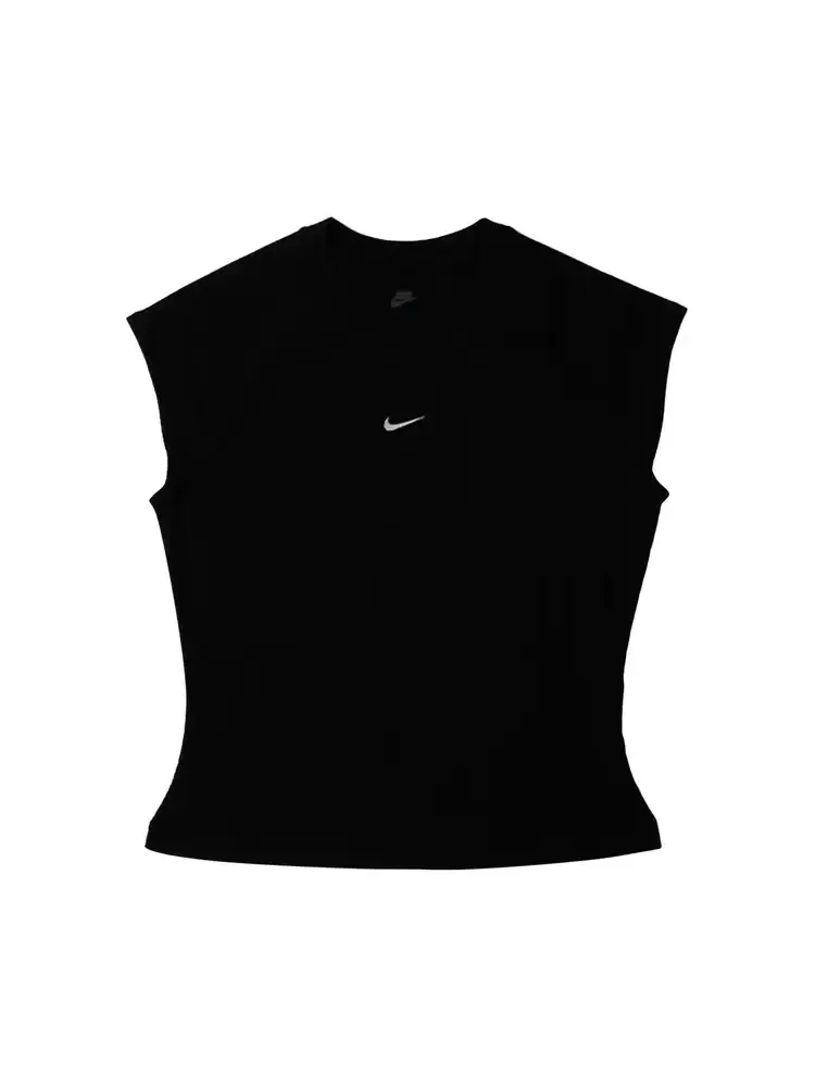 Облегающая трикотажная блузка Nike NSW Chill с коротким рукавом, ребристая — изображение 1 из 2, парусный