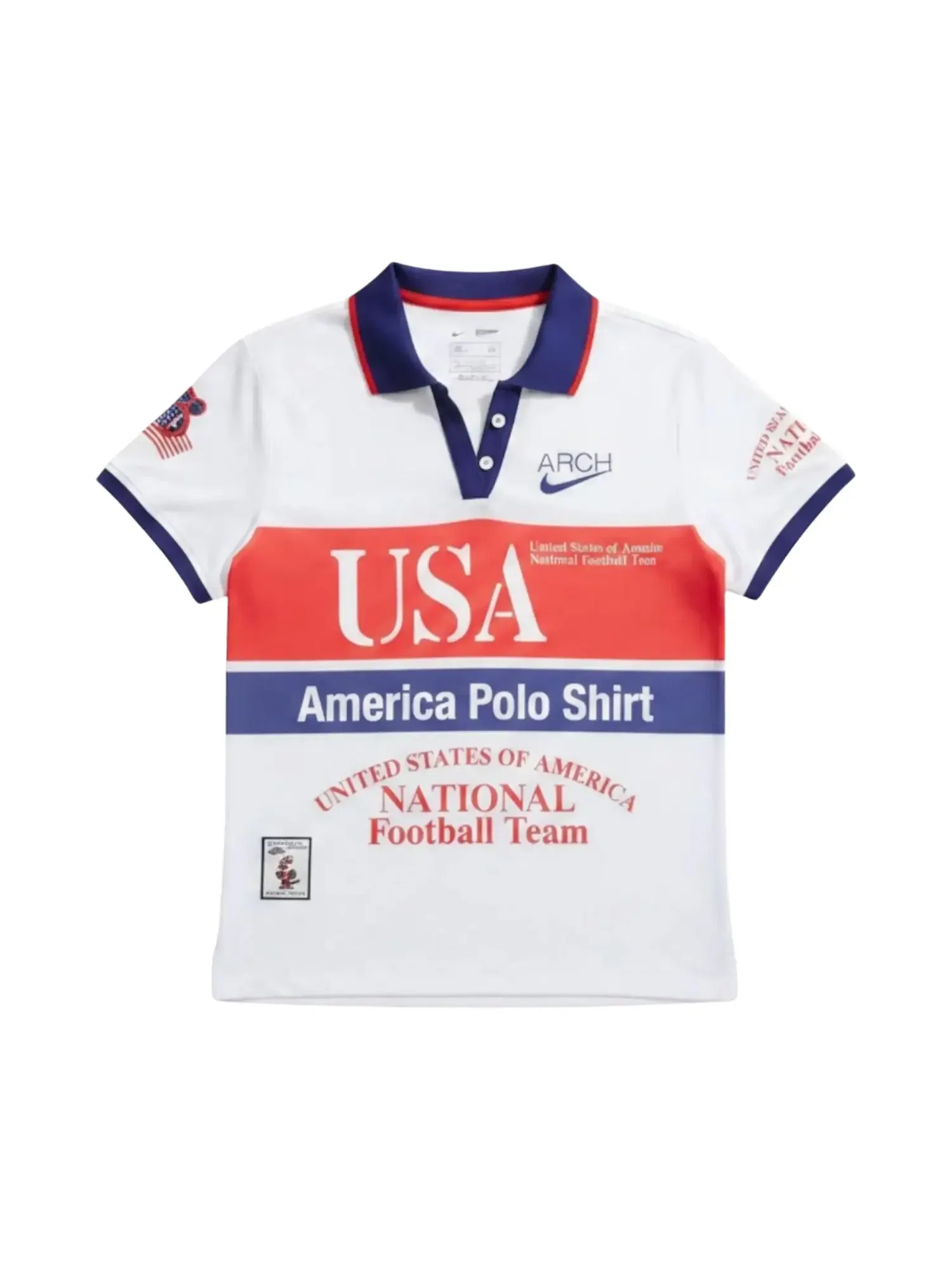 Поло Nike Wmns Usa x V.A.A. Short-Sleeve — изображение 1 из 1, белый/красный