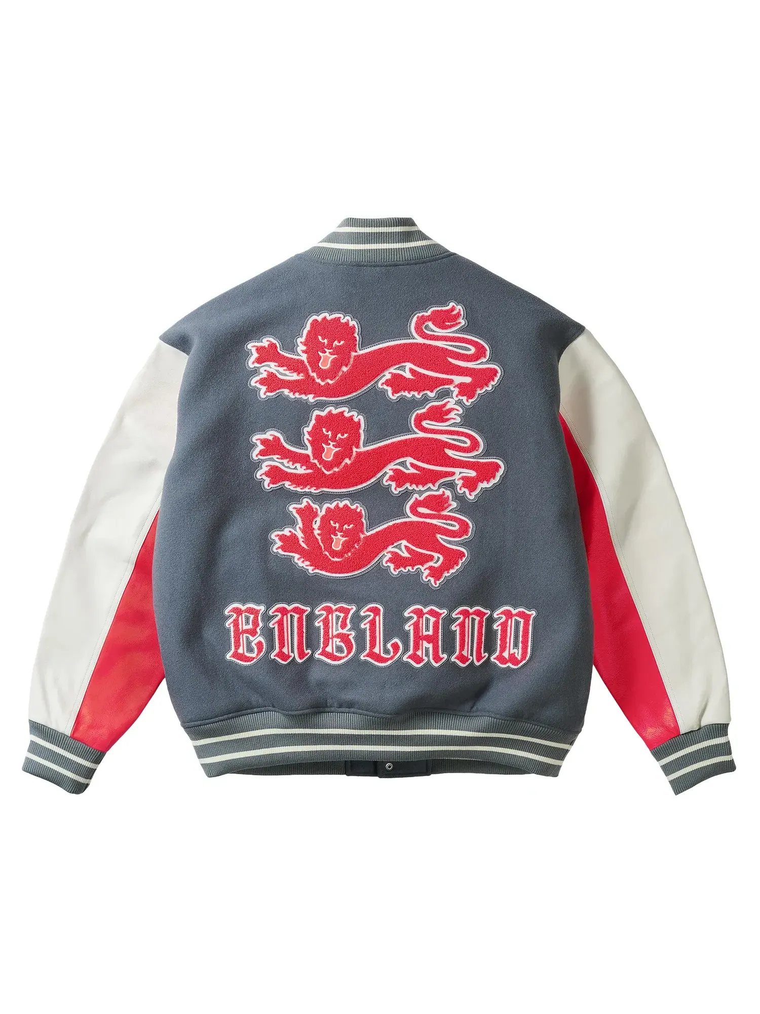 Куртка Palace x Nike England Varsity Jacket в расцветке — изображение 3 из 3, серый/белый/яркий