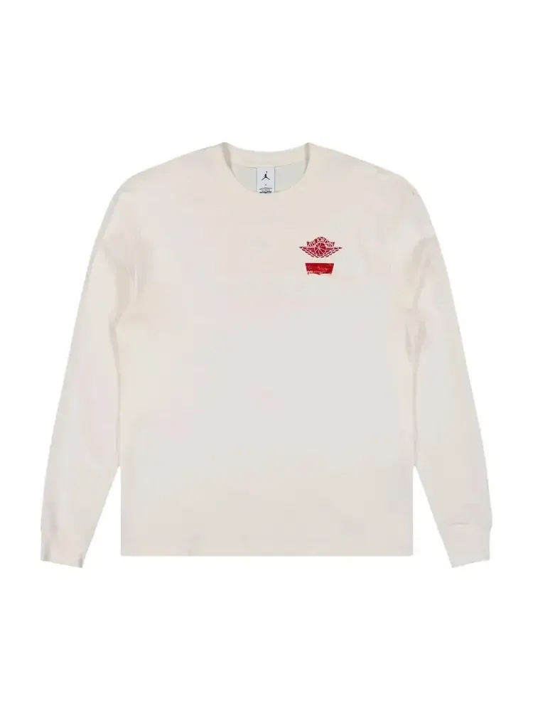 Свитшот Air Jordan x Levi's Shelby Crewneck 'Pale Ivory/Black/University Red' — изображение 1 из 2, белый