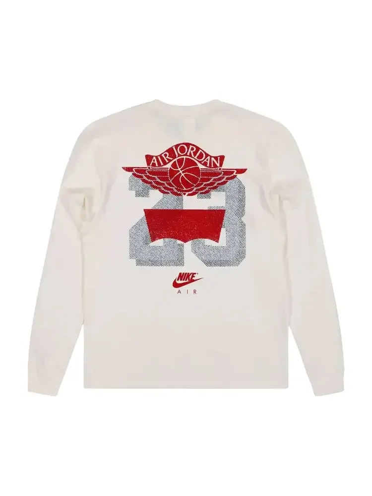 Свитшот Air Jordan x Levi's Shelby Crewneck 'Pale Ivory/Black/University Red' — изображение 2 из 2, белый